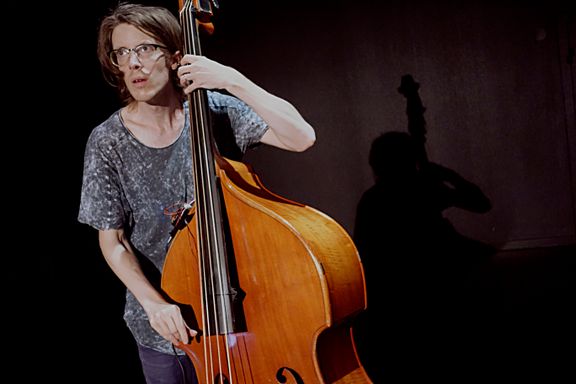 Johannes playing the bass